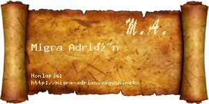 Migra Adrián névjegykártya